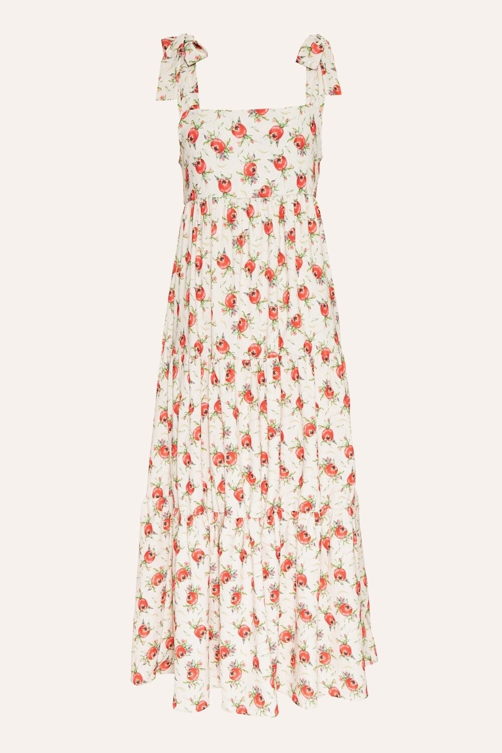 Vestido midi estampa romã