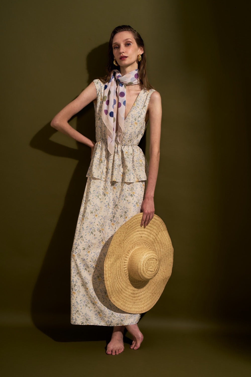Vestido Peplum Mini-Flores
