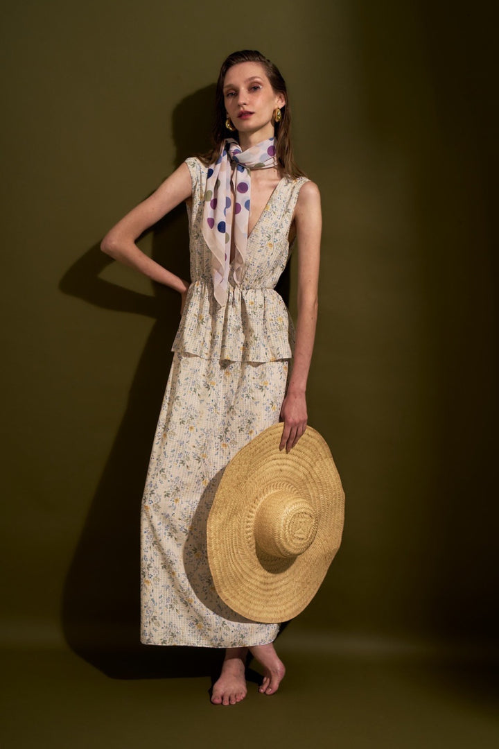 Vestido Peplum Mini-Flores