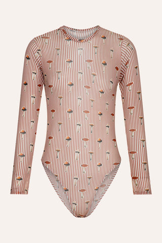 Body de Tule Listrado Vermelho Mushroom