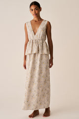 Vestido Peplum Mini-Flores