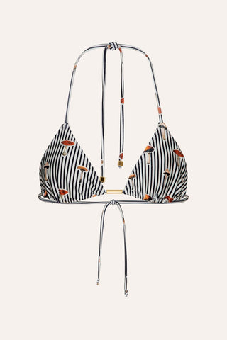 Top Cortininha Listrado Preto Mushroom