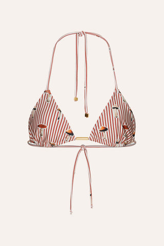 Top Cortininha Listrado Vermelho Mushroom