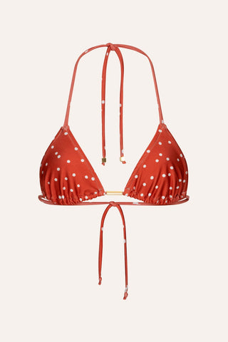 Top Cortininha Mini Poá Vermelho