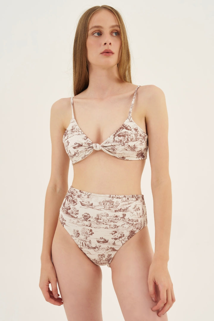 Top Nó Toile de Jouy