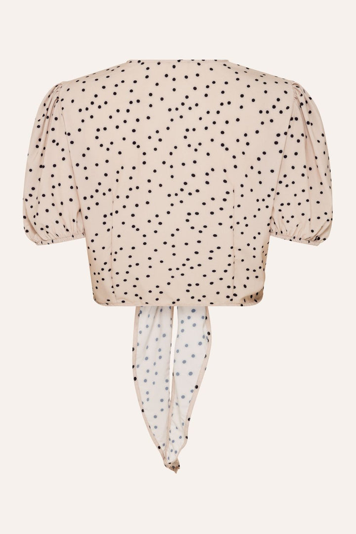 Blusa Cache Coeur Mini Poá Bege