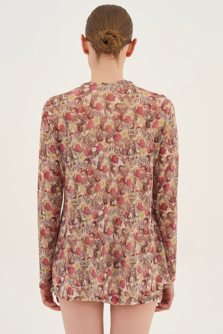 Blusa Tule Orchid