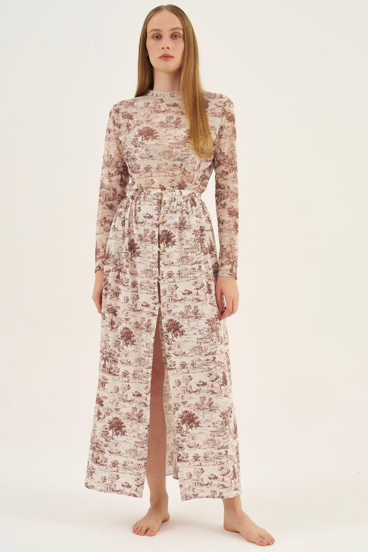 Saia Midi Toile de Jouy