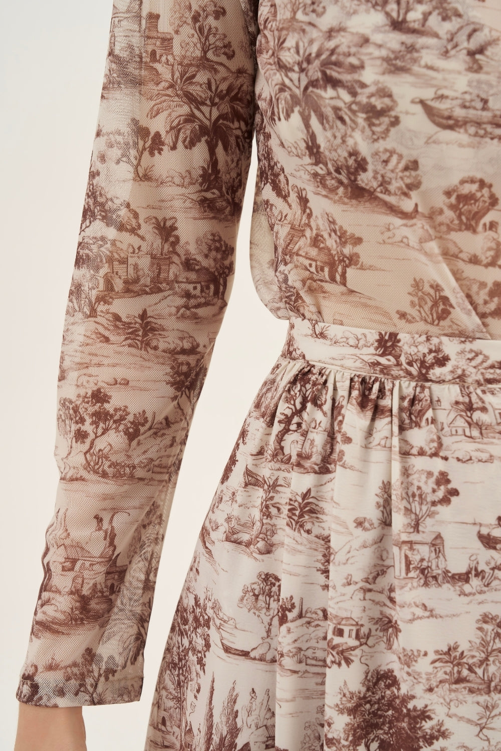 Saia Midi Toile de Jouy