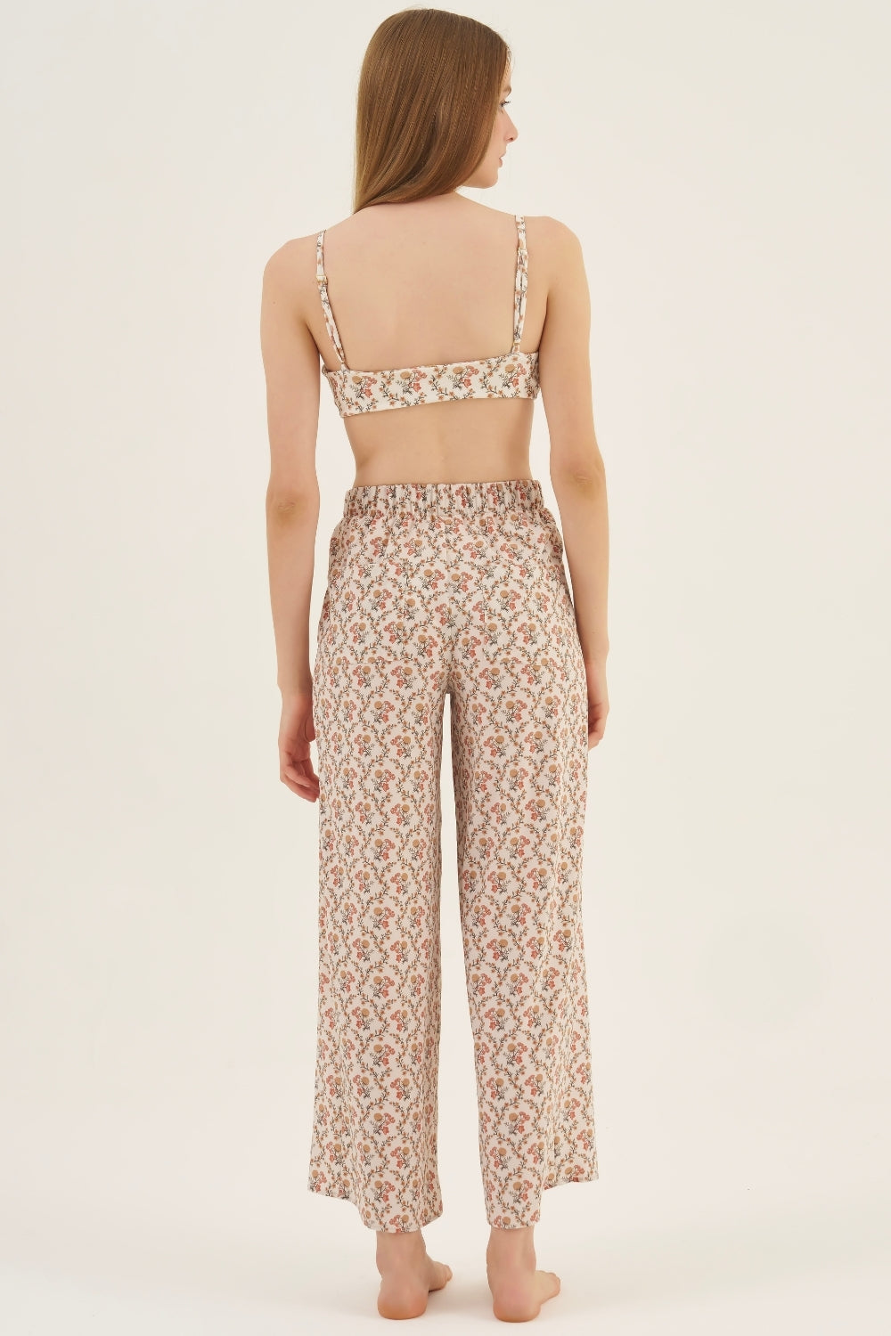 Calça Wide-Leg Floral Dália