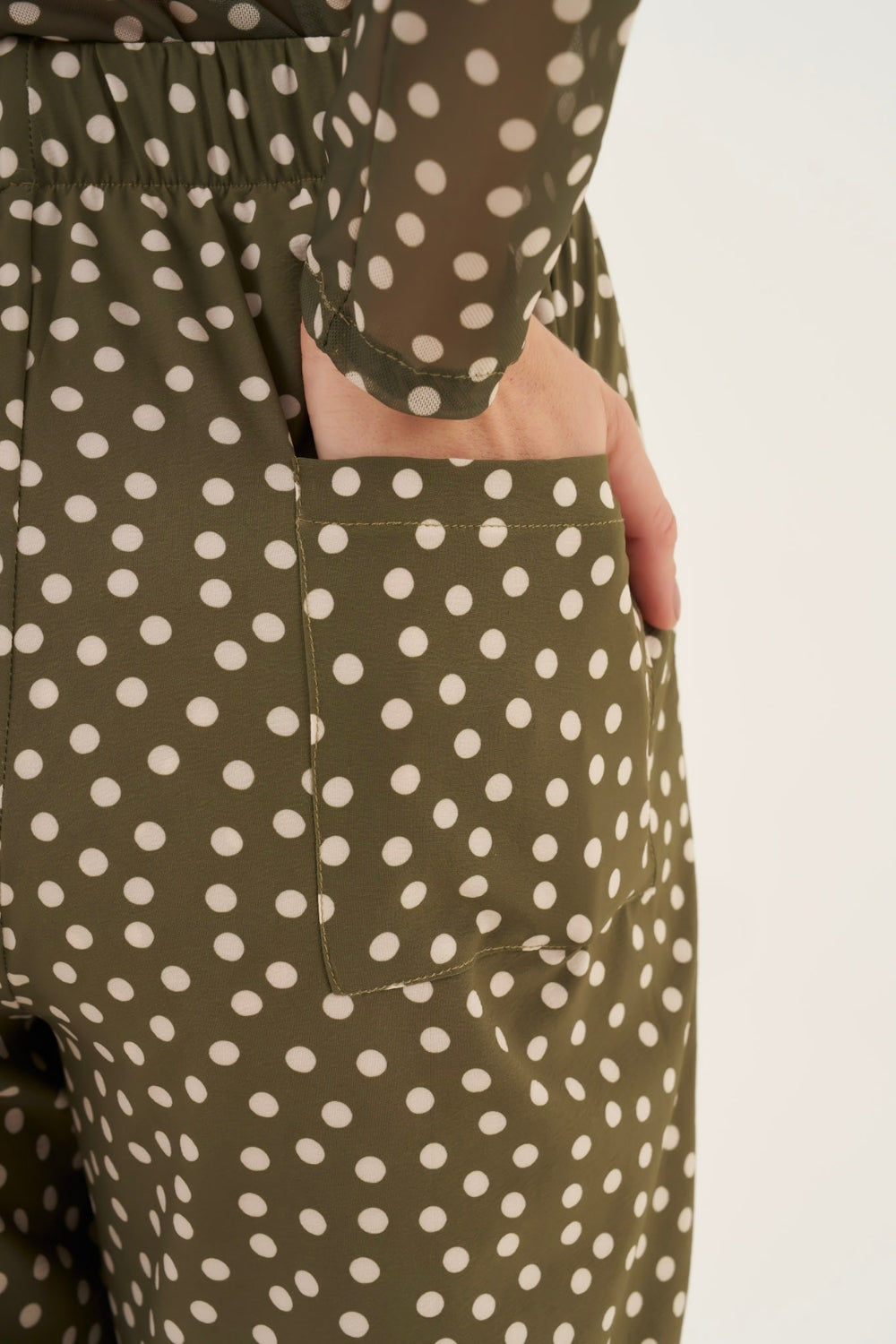 Calça Wide-Leg Poá Leaf