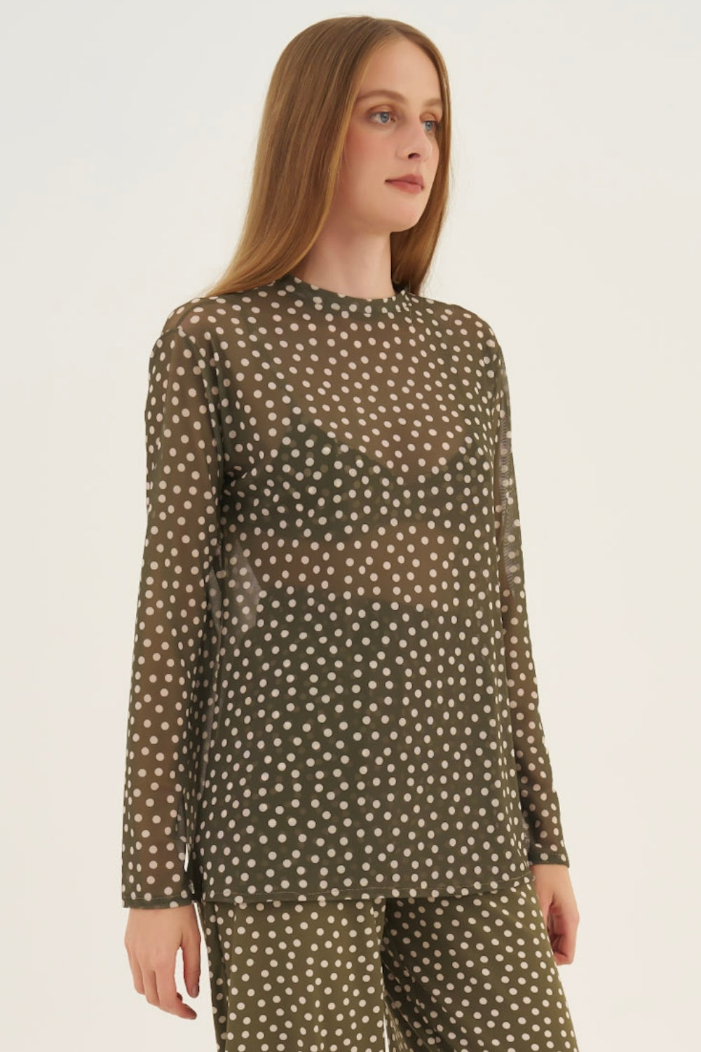 Blusa Tule Poá Leaf