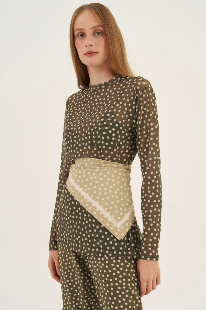 Blusa Tule Poá Leaf