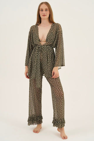 Kimono Tule Poá Leaf