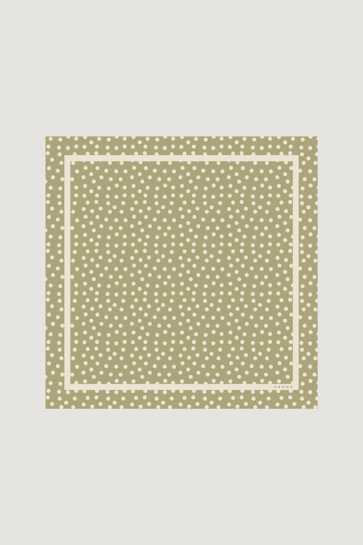 Lenço Petit Carré Poá Sage