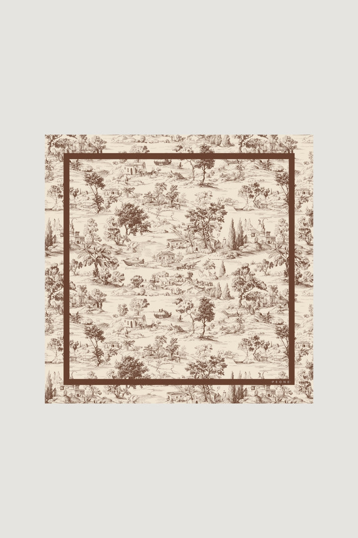Lenço Petit Carré Toile de Jouy