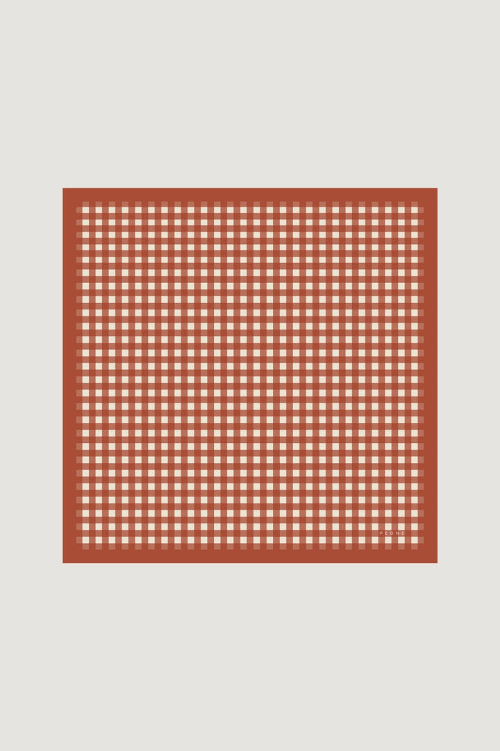 Lenço Petit Carré Vichy Terracota