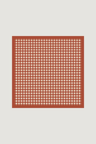 Lenço Petit Carré Vichy Terracota