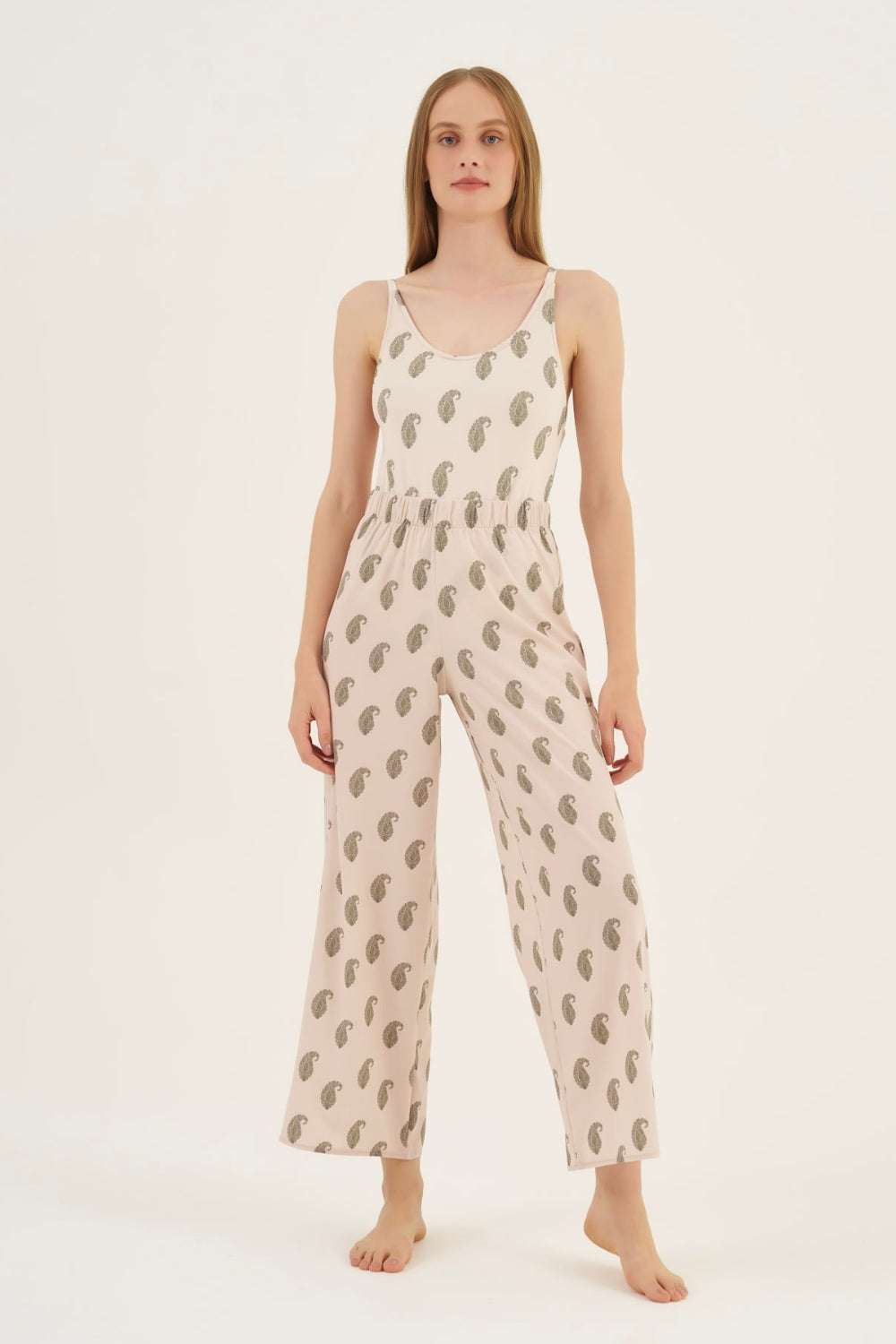 Calça Wide-Leg Paisley