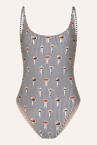 Maiô Basic Listrado Preto Mushroom