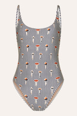 Maiô Basic Listrado Preto Mushroom