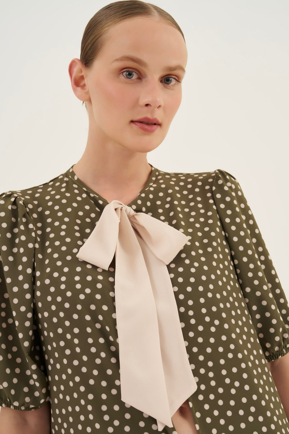 Robe Midi Bicolor Poá Leaf