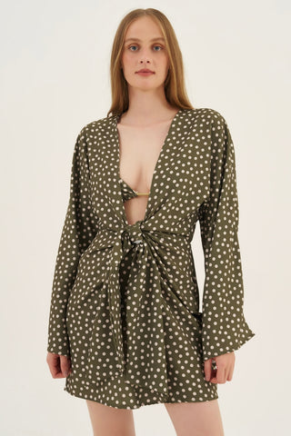 Vestido Kimono Poá Leaf