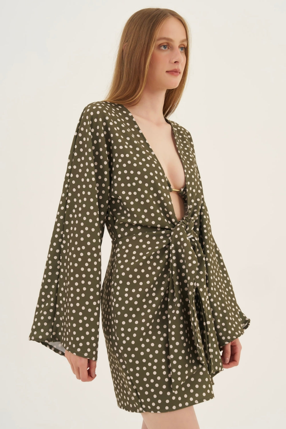 Vestido Kimono Poá Leaf