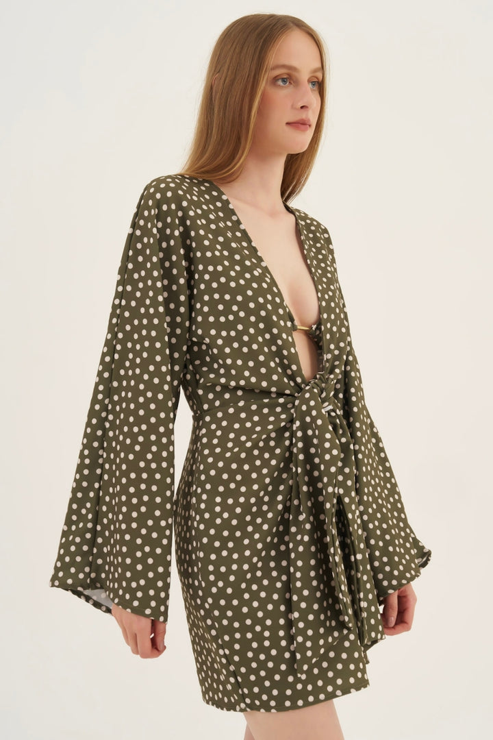 Vestido Kimono Poá Leaf