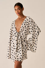 Vestido Kimono Poá P&B