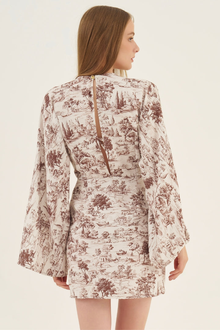 Vestido Kimono Toile de Jouy