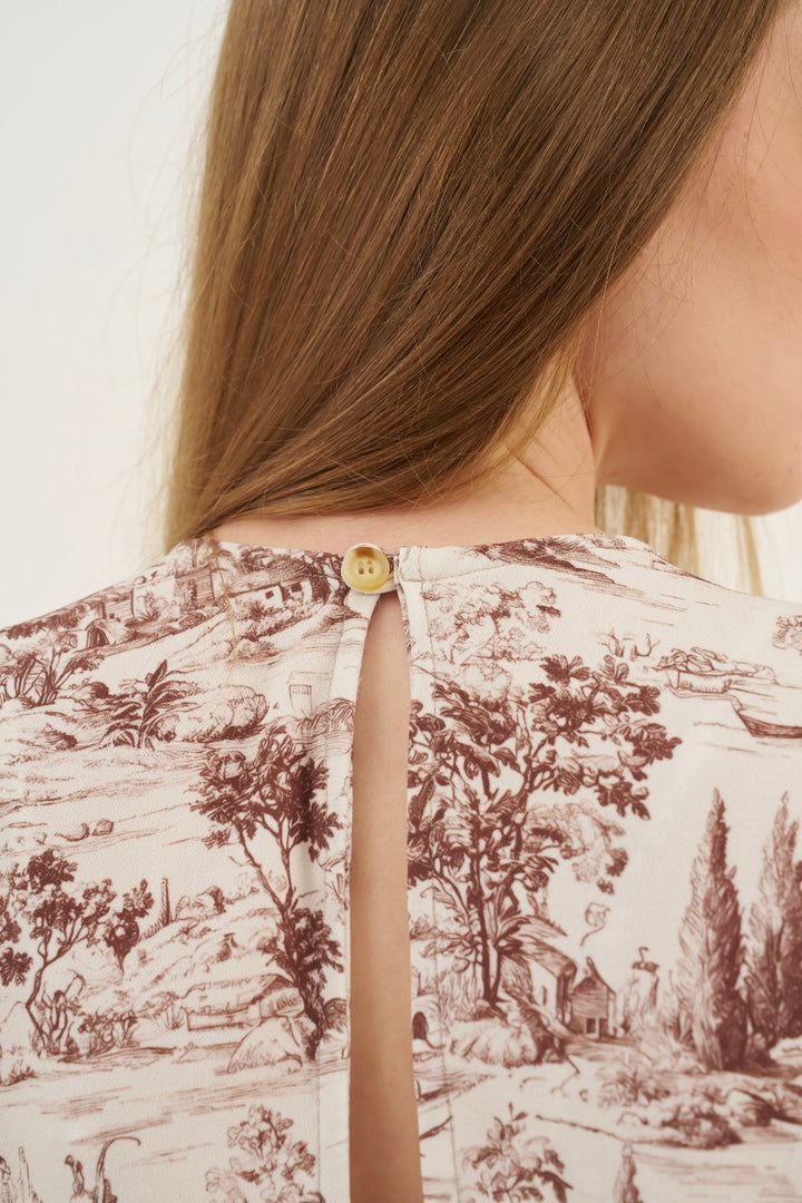 Vestido Kimono Toile de Jouy