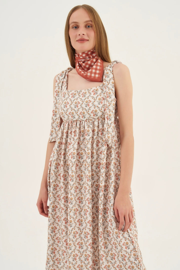 Lenço Petit Carré Vichy Terracota