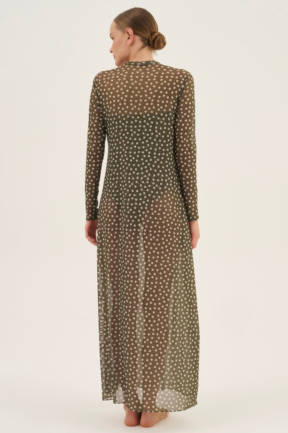 Vestido Midi Tule Poá Leaf