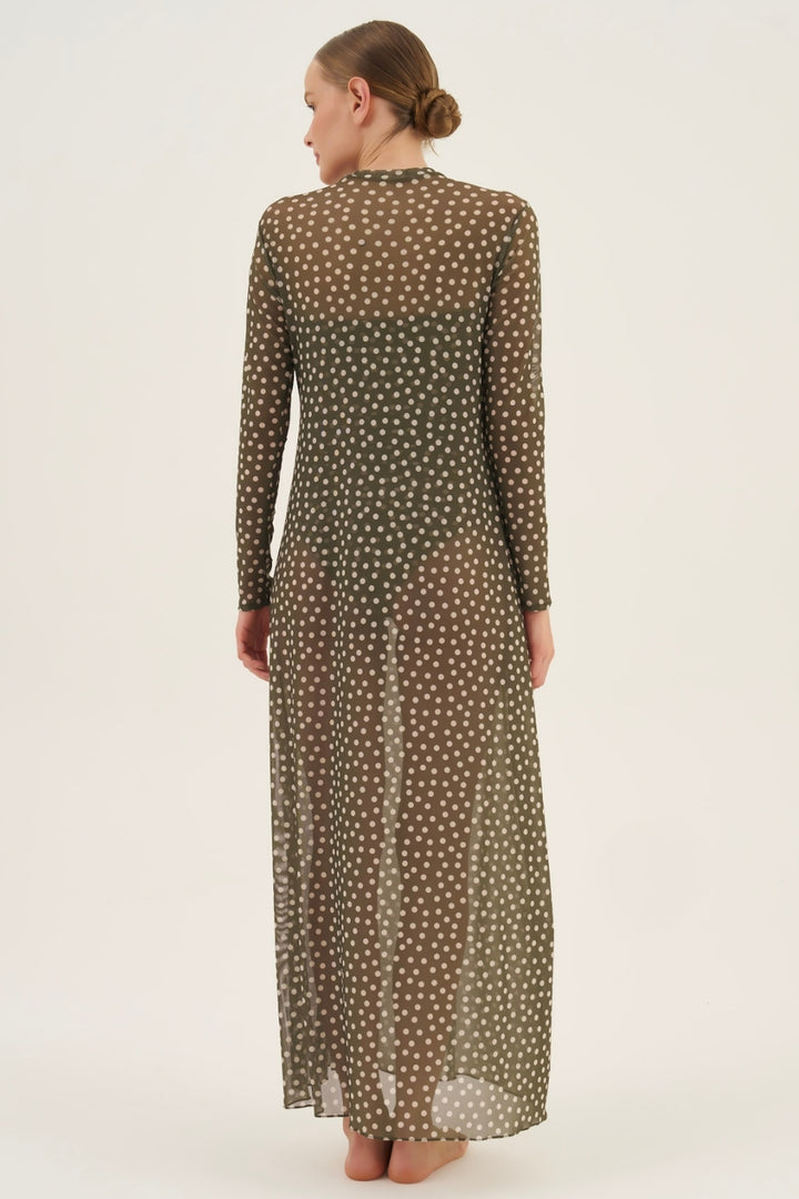 Vestido Midi Tule Poá Leaf