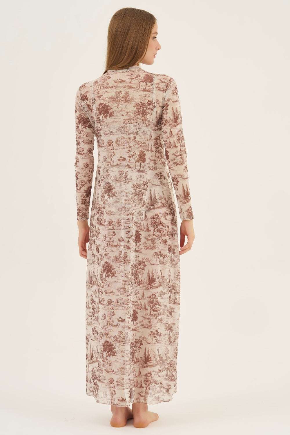 Vestido Midi Tule Toile de Jouy