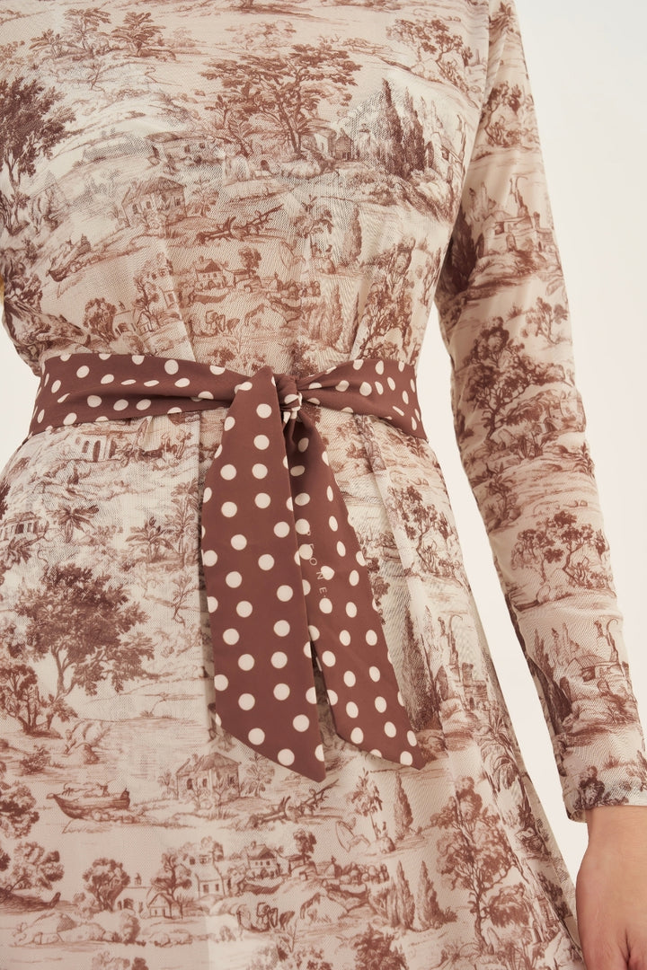 Lenço Twilly Poá Chocolate