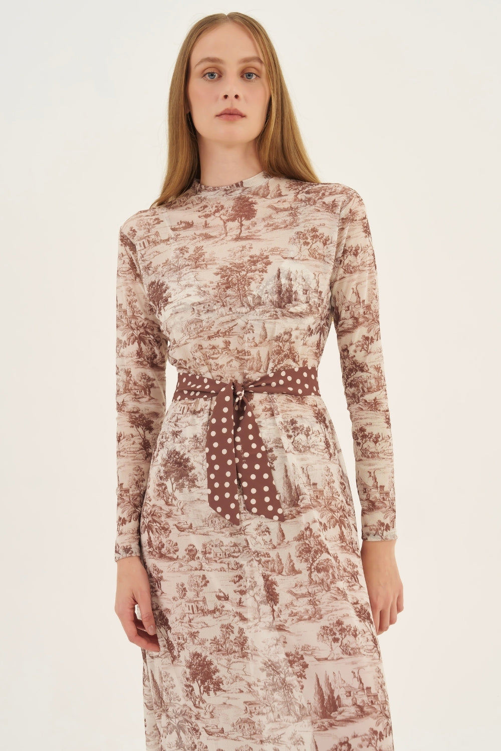 Lenço Twilly Poá Chocolate