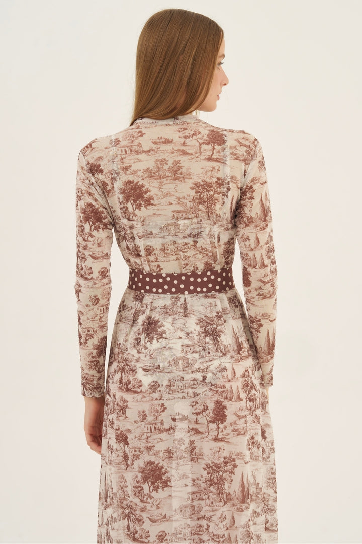 Lenço Twilly Poá Chocolate